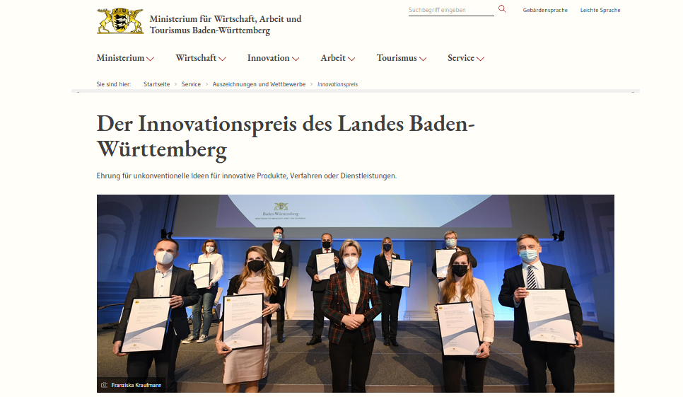 Innovationspreis des Landes Baden-Württemberg