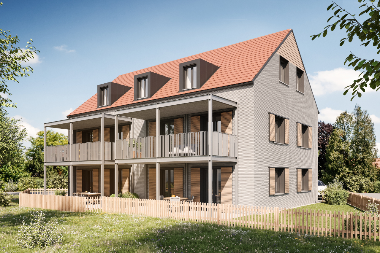 Erstes 3D-gedrucktes Mehrfamilienhaus Deutschlands in Weißenhorn-Wallenhausen c PERI 3D Construction